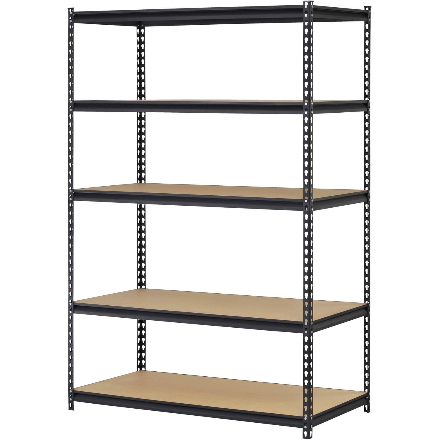 48″W x 18″D x 72″H, 5-Tier Steel Shelving, 4,000 lbs. Total Capacity; Black