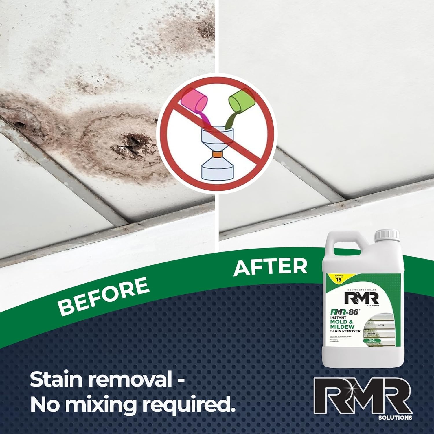 Effective Mold & Mildew Stain Remover Spray – 2.5 Gallon