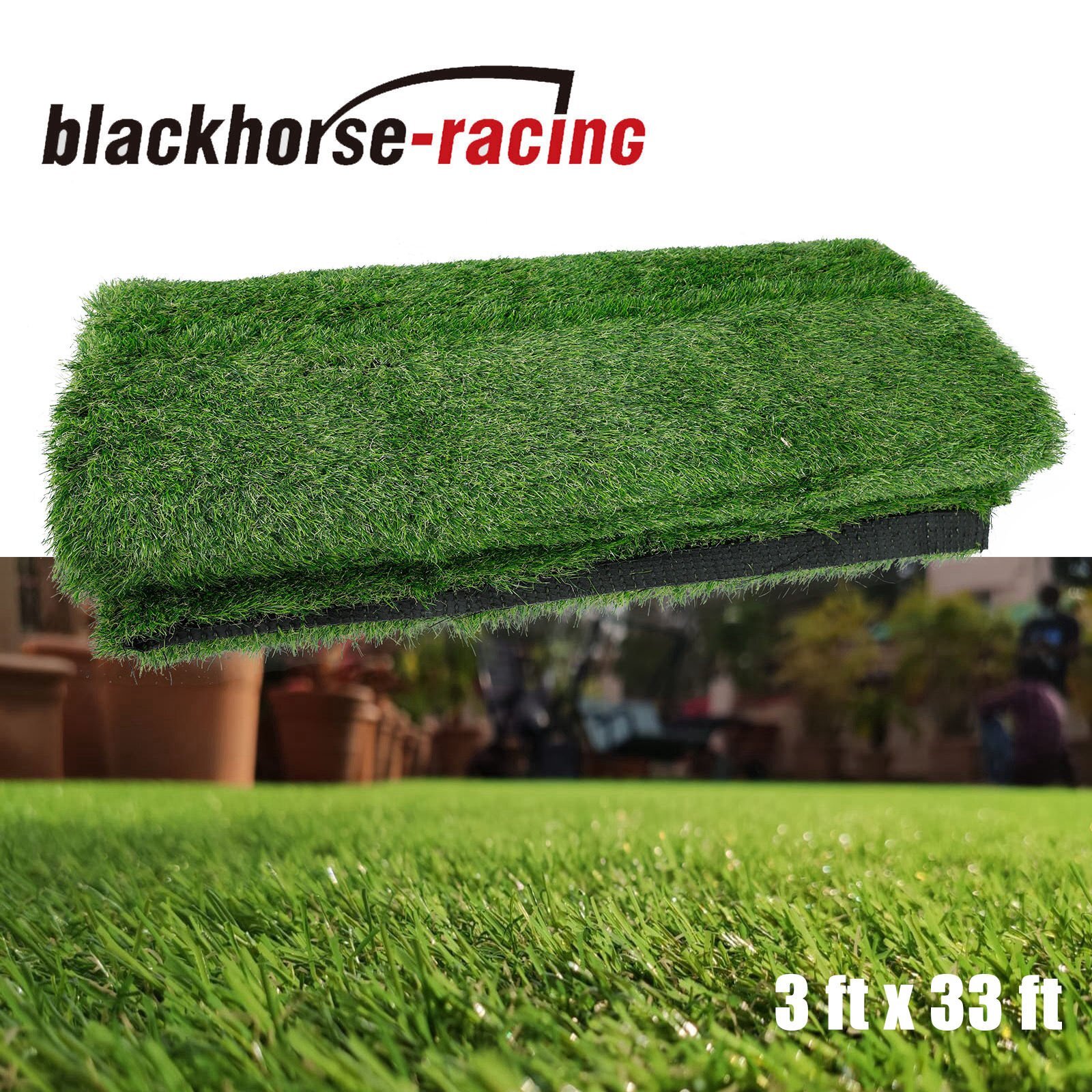 3 ft x 33 ft artificial grass, realistic fake grass deluxe synthetic turf thick
