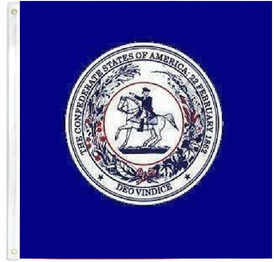CSA Official Seal 1861 Deo Vindice George Washington 3’x3′ FLAG BANNER GROMMETS