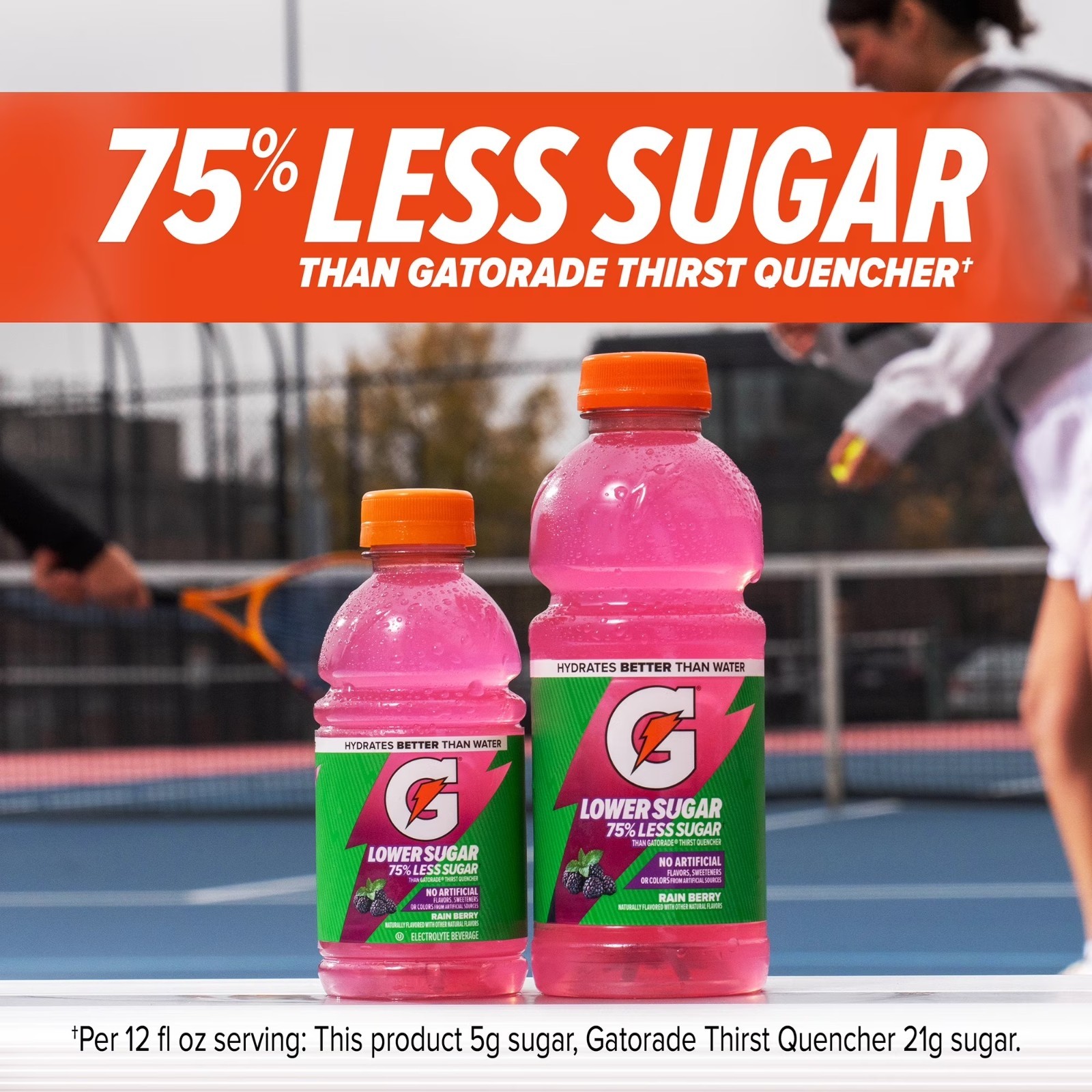 Gatorade Glacier Cherry LOWER SUGAR 75% Less Hydration 5-28 Oz Electrolyte Sport