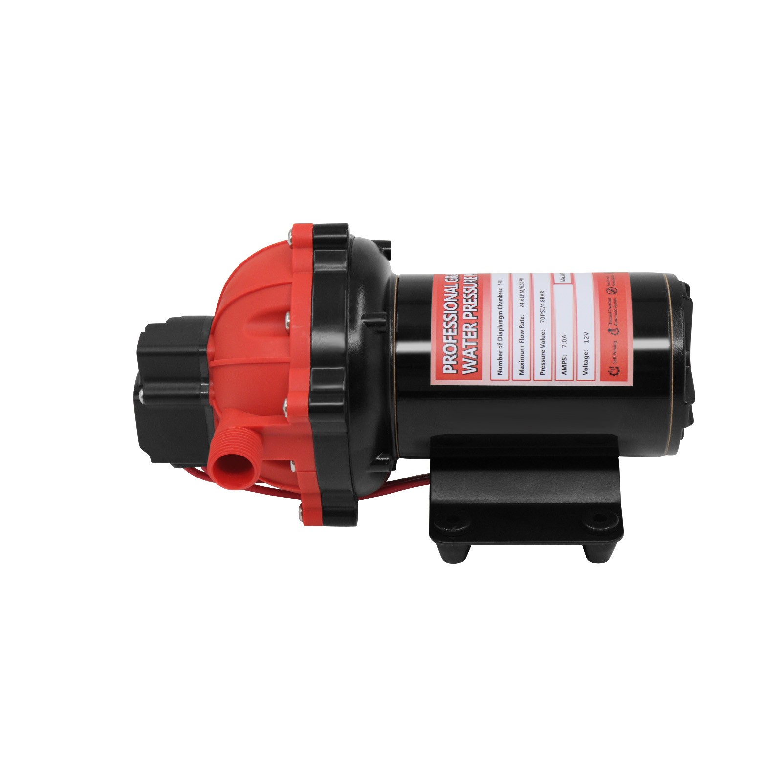 12V Water Pump Self-Priming DC for Garden Watering 6.5GPM 70 PSI Diaphragm Pump