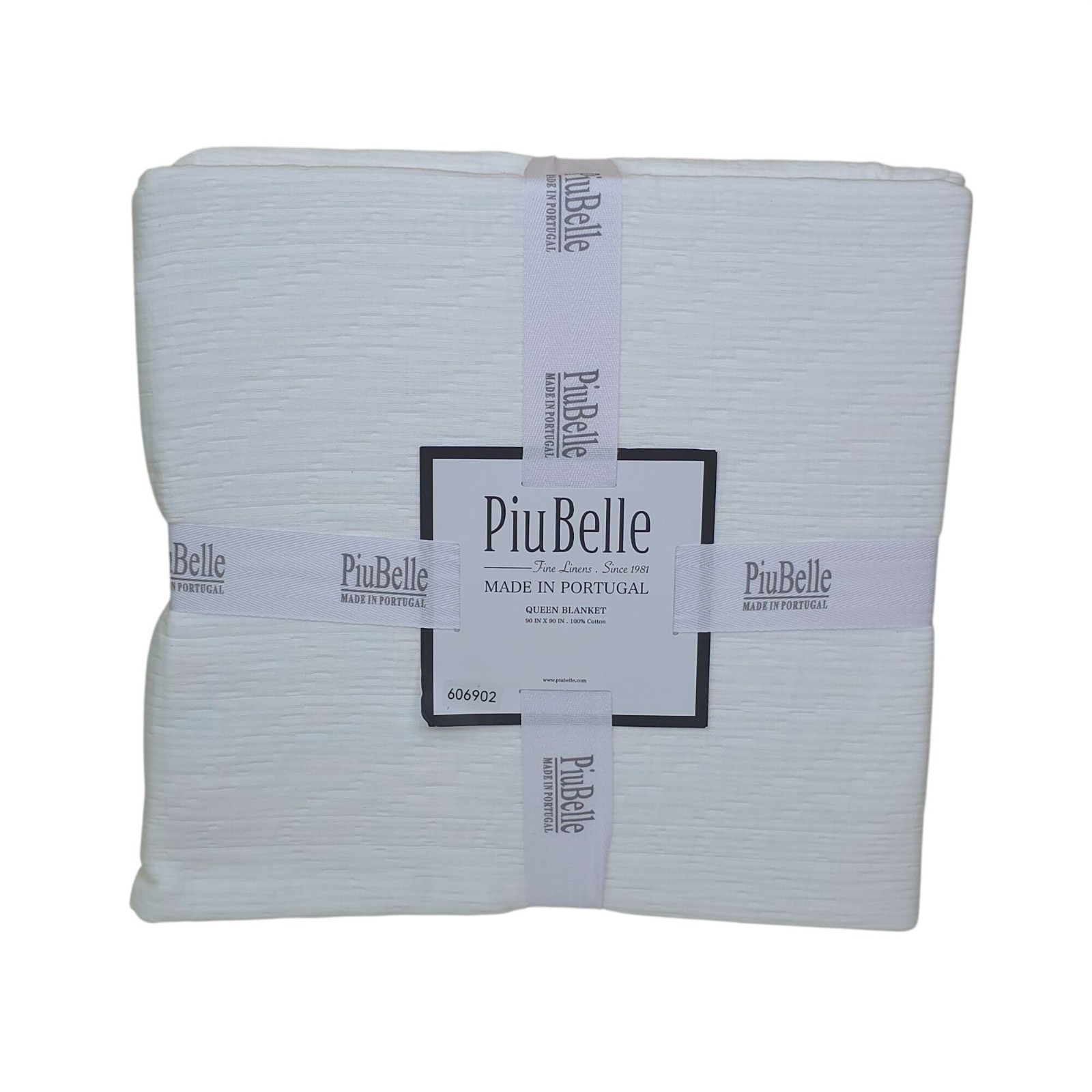 PiuBelle Queen Blanket 100% Cotton Lightweight 90×90 Coverlet Made In Portugal