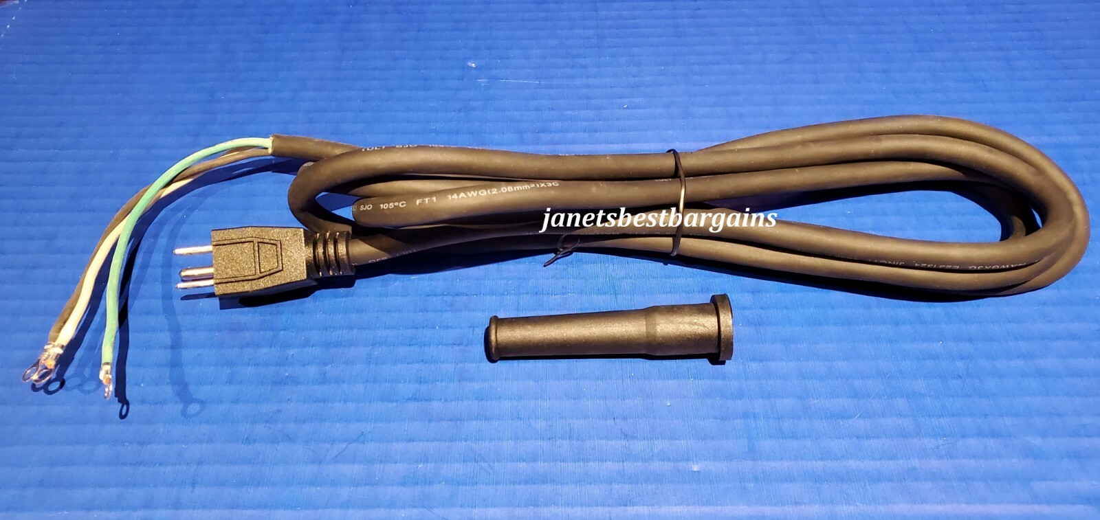 Replacement Power Tool Cord 9 Ft 14/3 14 Gauge 3 Wire 300 Volt w/ Boot Terminals