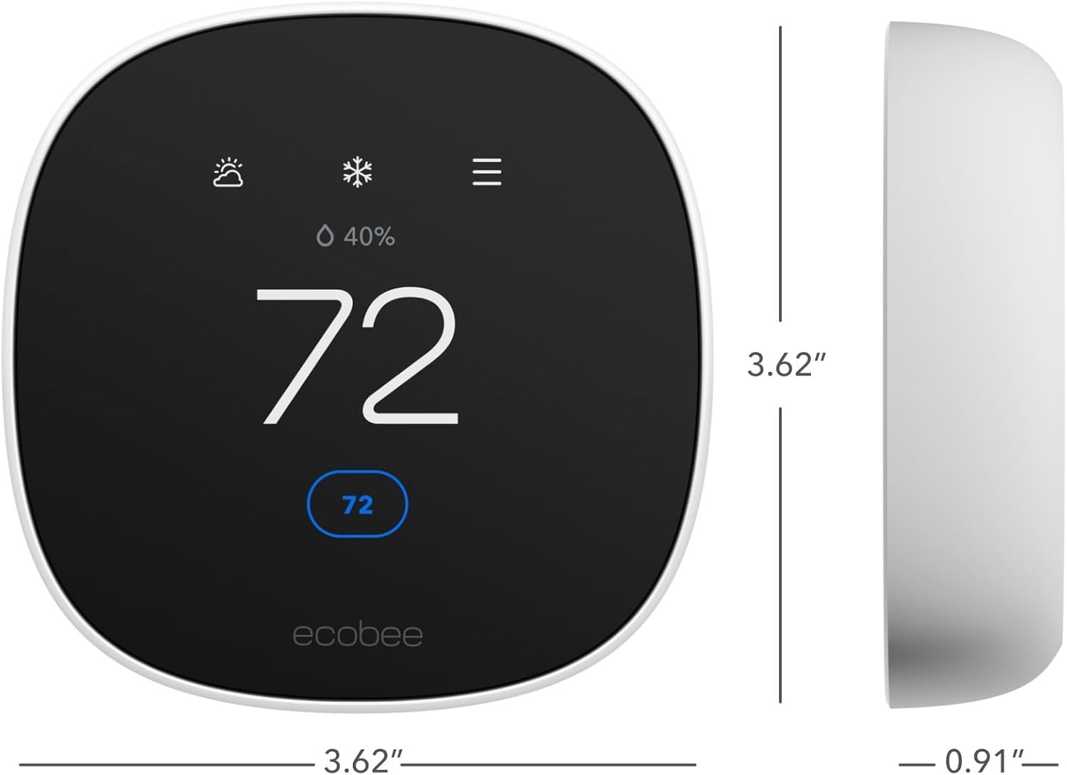 ecobee Smart Thermostat Essential – Energy Star Certified programmable Wi-Fi