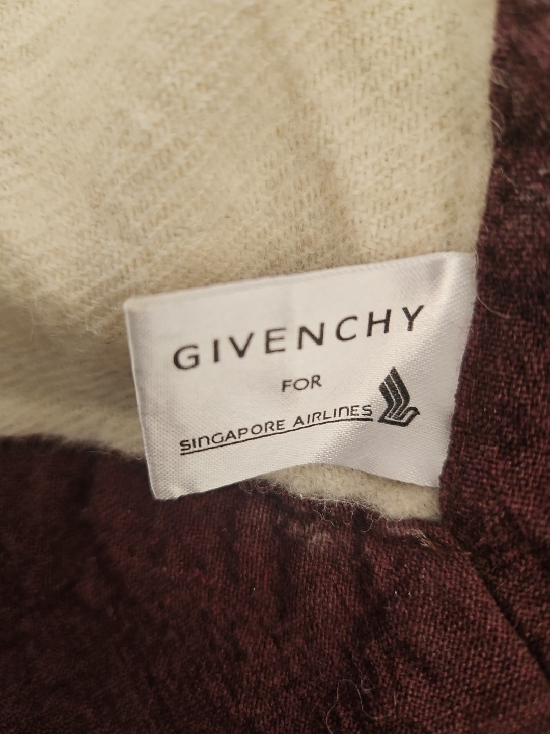 Givenchy Singapore Airlines First Class Wool Blend Blanket 52×70 PREOWNED
