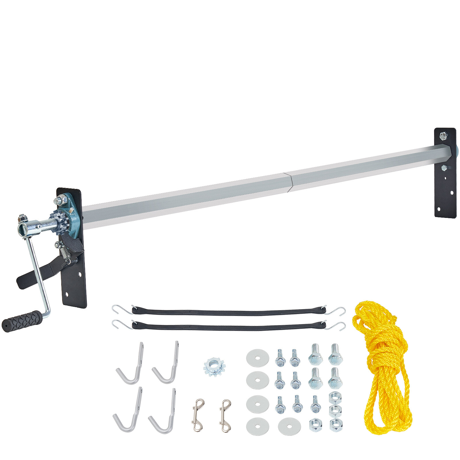 Dump Truck Trailer Hand Crank Manual Pull Tarp Roller Kit 64″ to 104″ Wide