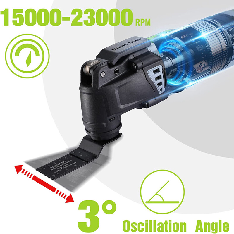 WORKPRO Oscillating Multi-Tool Kit 3.0Amp Corded Replaceable Oscillating Saw Set