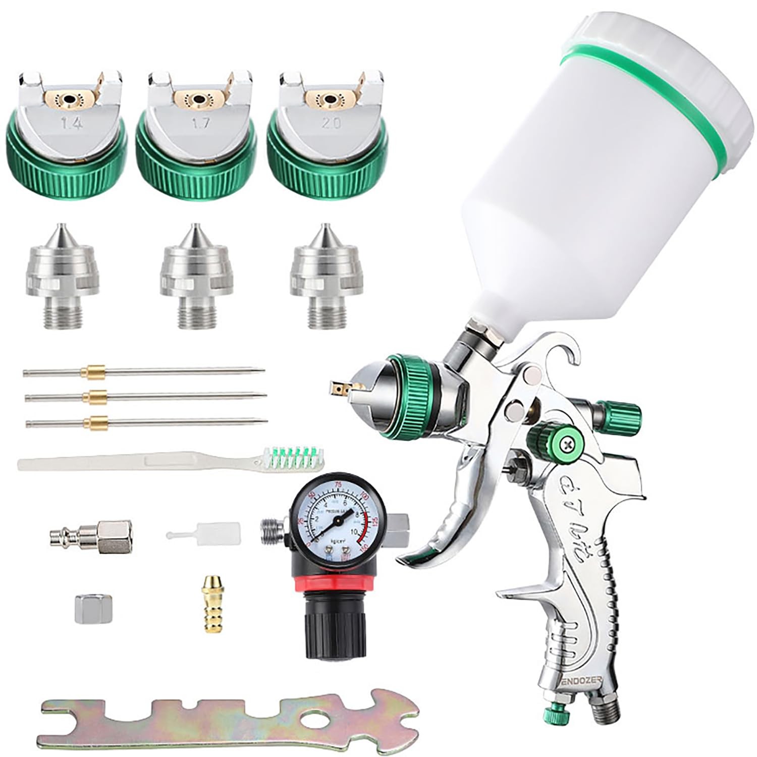 Professional HVLP Spray Gun Set Gravity Feed Air Spray Gun with 1.4, 1.7, 2.0…