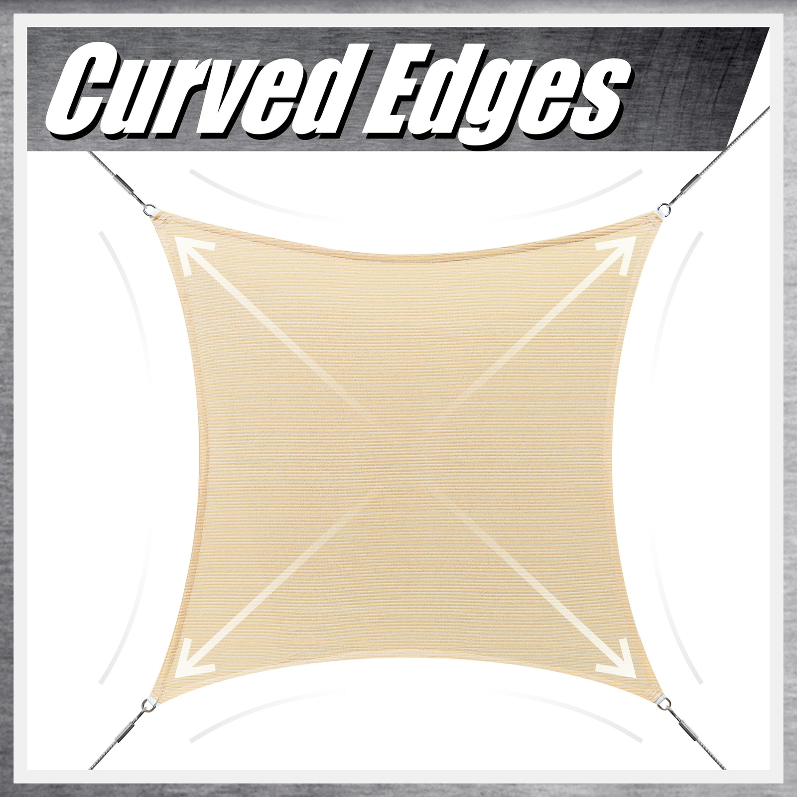 Colourtree Beige Custom Size Rectangle Sun Shade Sail Canopy Fabric Cover Patio