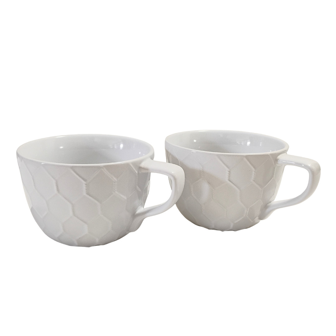 2 Fitz and Floyd Farmstead Home Coffee Mugs | Porcelain | Minimalist Tableware