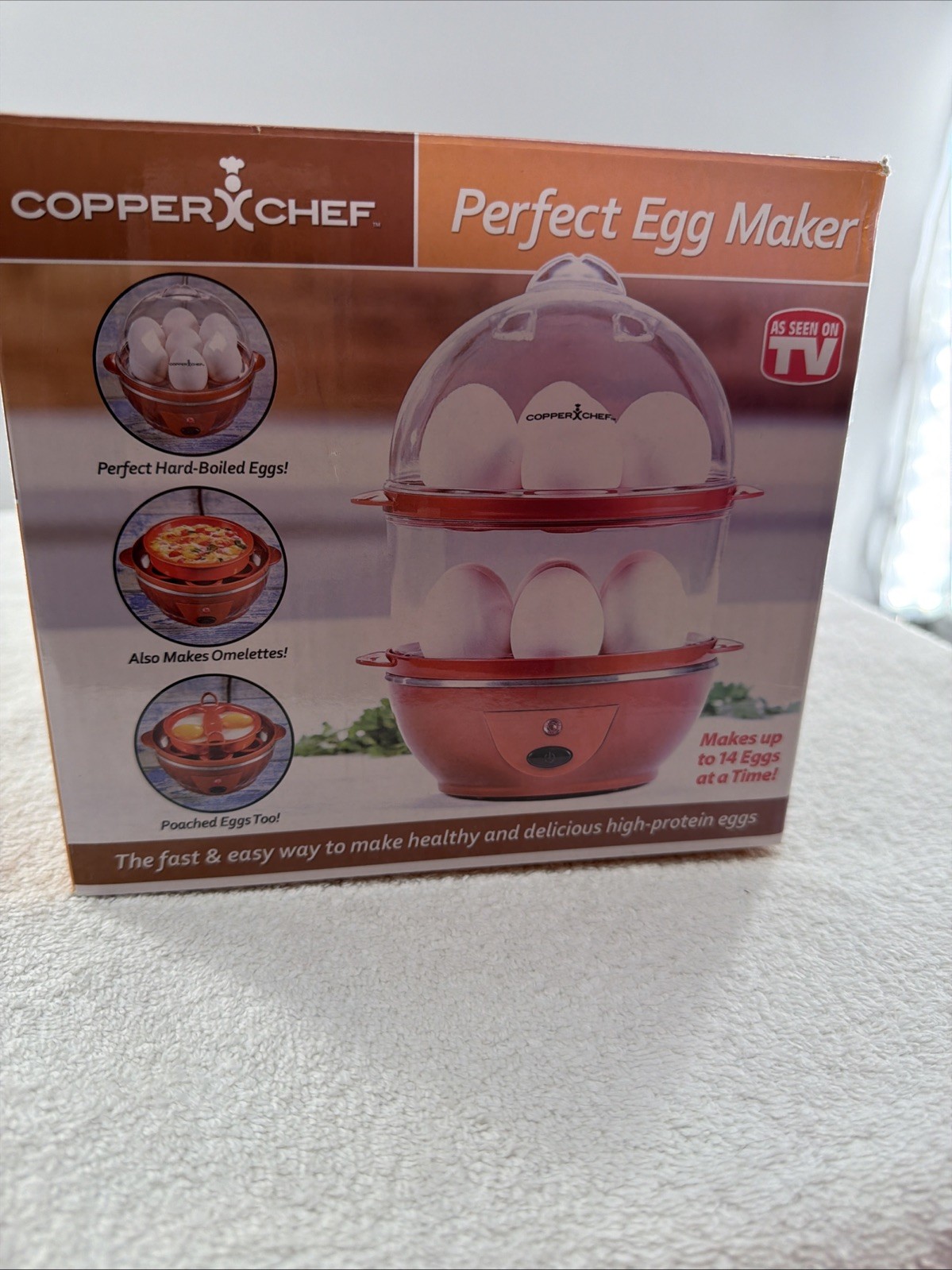 Copper Chef Perfect Egg Maker Electric Hard Boiled Omelettes Poached 14 Eggs
