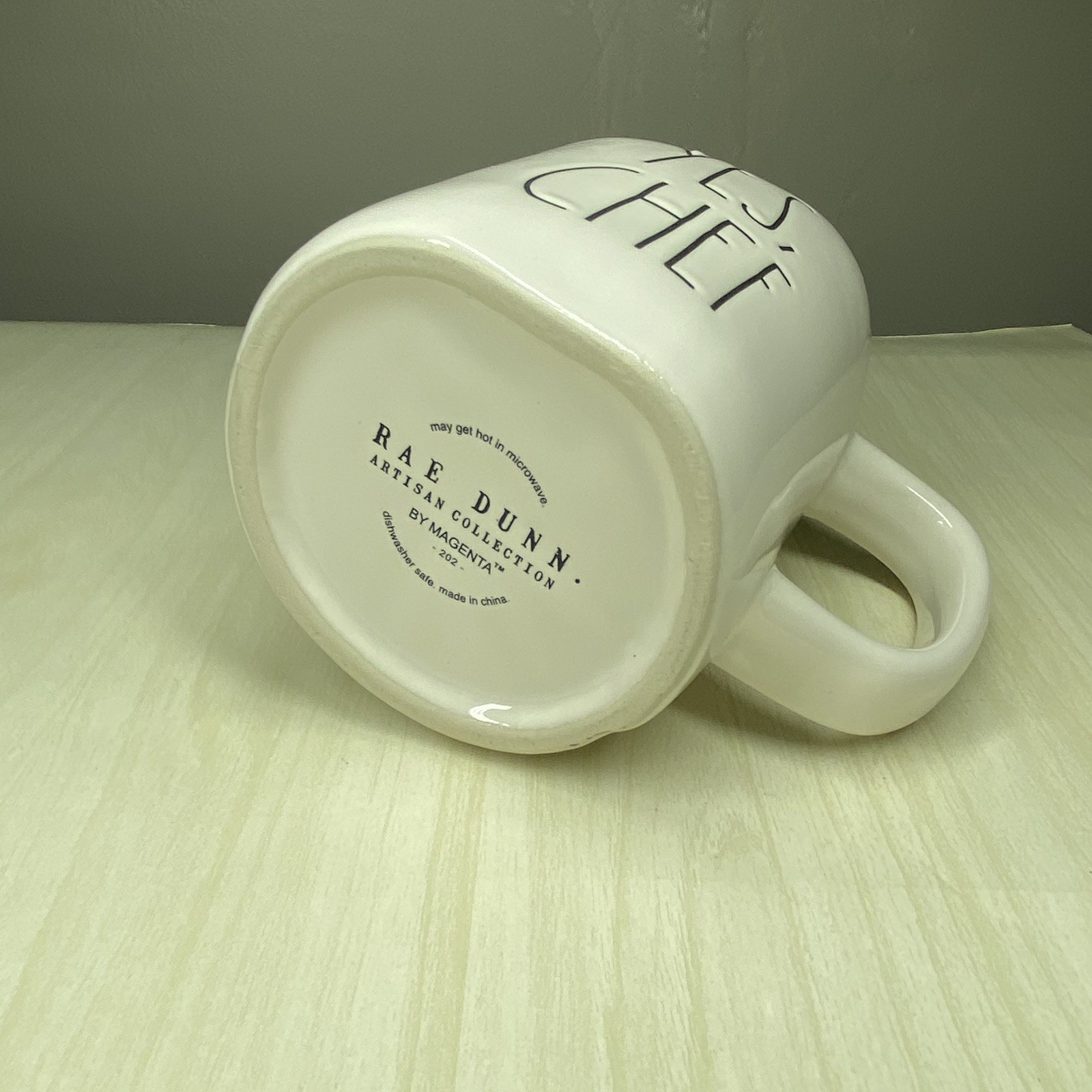 Rae Dunn YES, CHEF Coffee Mug Double Sided 2025 Whisk White By Magenta