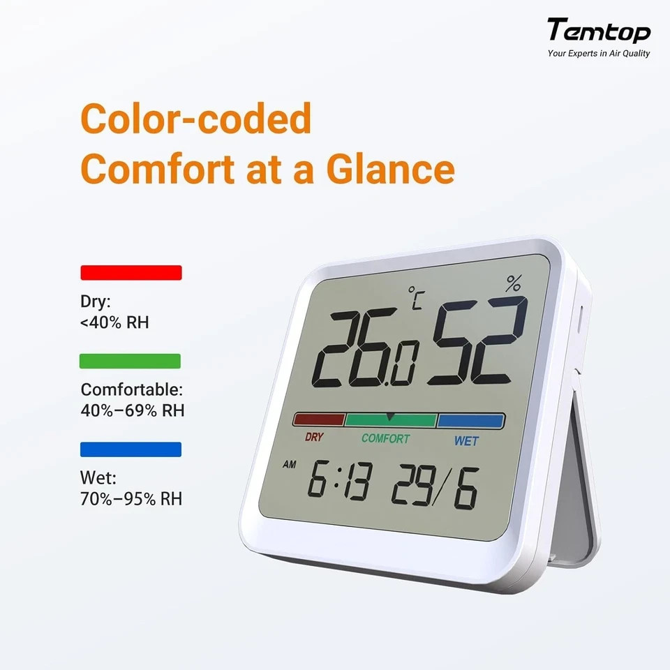 Temtop Mini LCD Indoor Hygrometer Thermometer Home Temperature Humidity Monitor