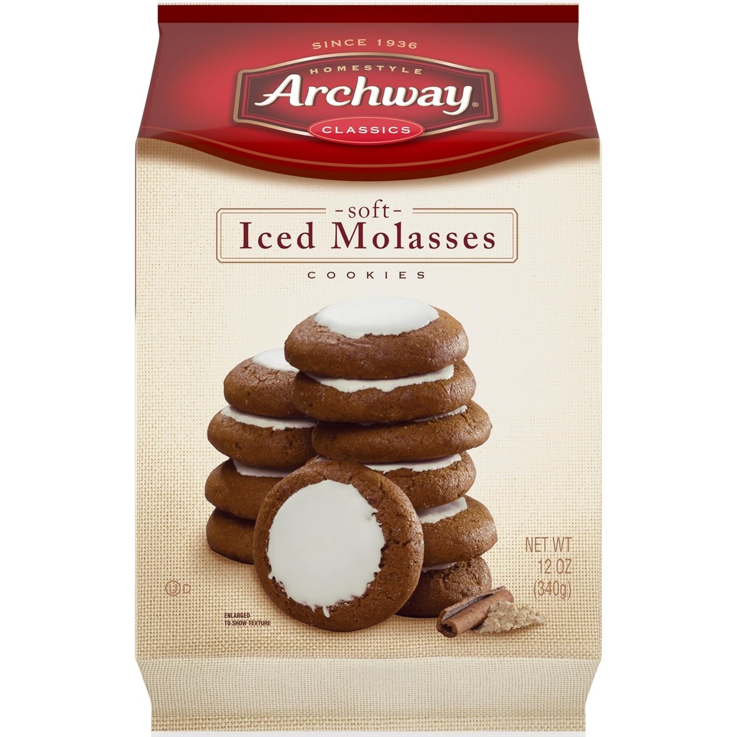 Archway Iced Molasses Cookies, 12 Ounce Pack of 1 48 HOUR DELIVERY