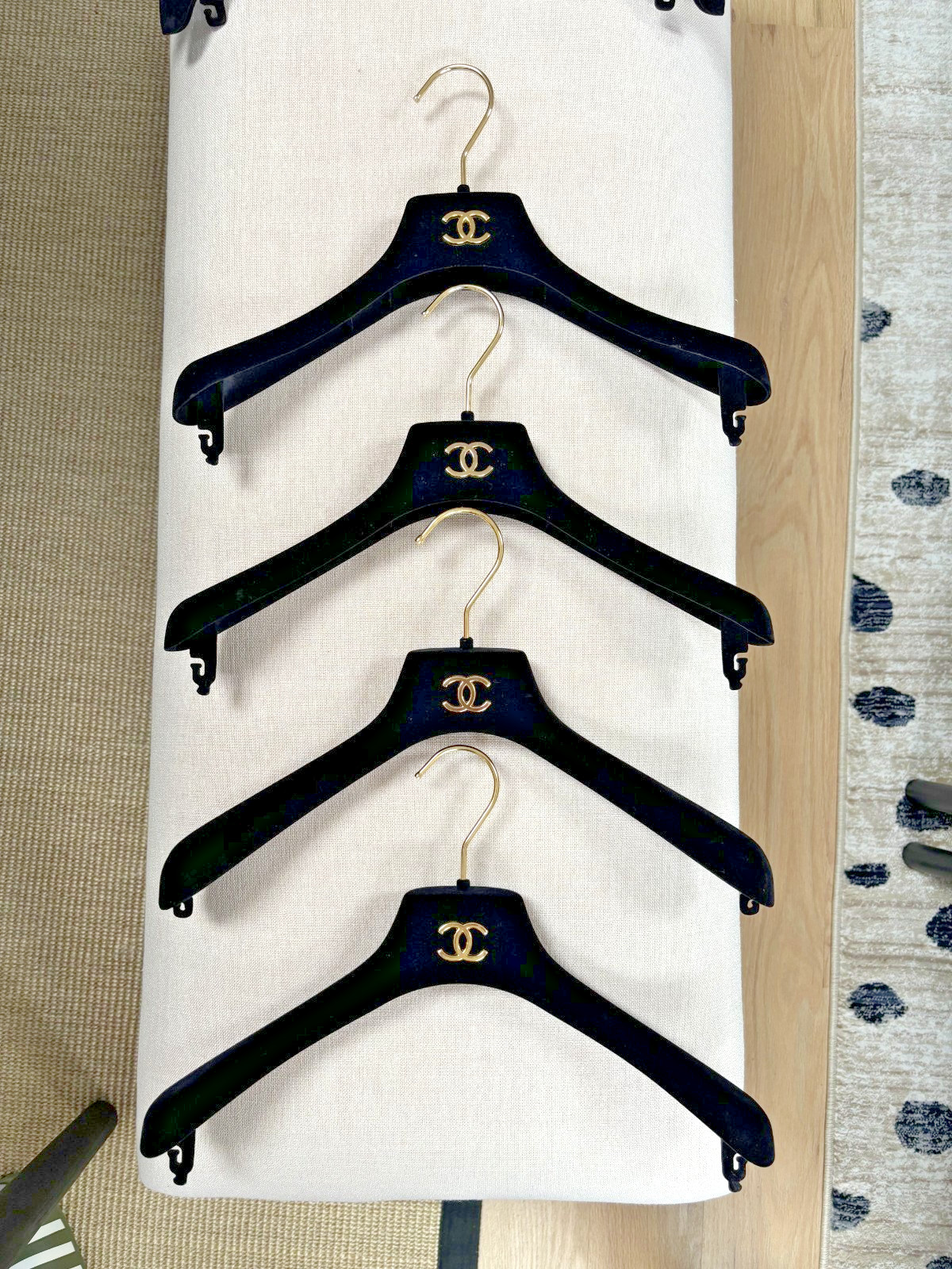 4 Chanel Hangers Black Velvet Coat / Jacket / Dress