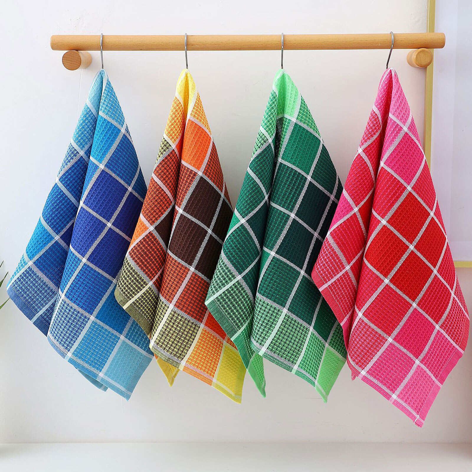 4pcs Kitchen Dish Towels, Absorbent Cotton Dishcloths Rags Tea Towel Wash Cloths