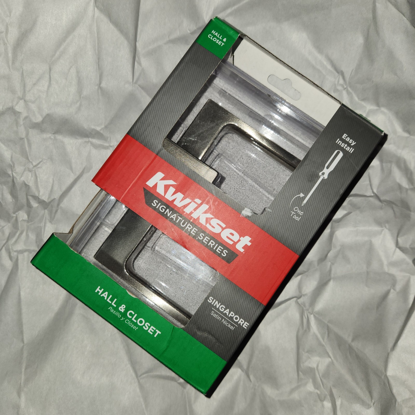 Kwikset Signature Singapore Satin Nickel Hall And Closet Brand New In Box! Easy!
