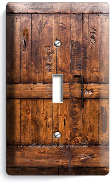 RUSTIC WOOD RANCH BARN DOOR LIGHT SWITCH OUTLET PLATE ROOM CABIN HOUSE ART DECOR