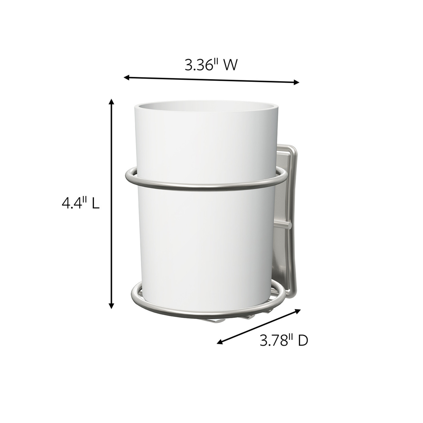 Command Bath Accessory Organizer: 3.4 in. x 4.4 in. x 3.8 in. (Satin Nickel) 2-p