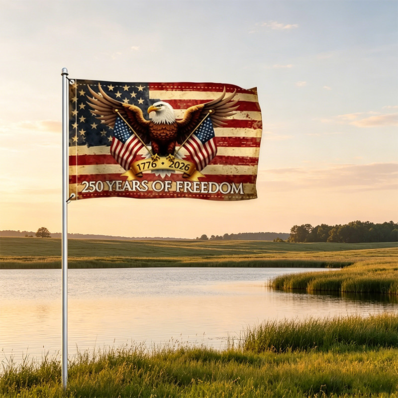 3x5ft America 250th Anniversary Flag Outdoor Patriotic Decoration Single-Side