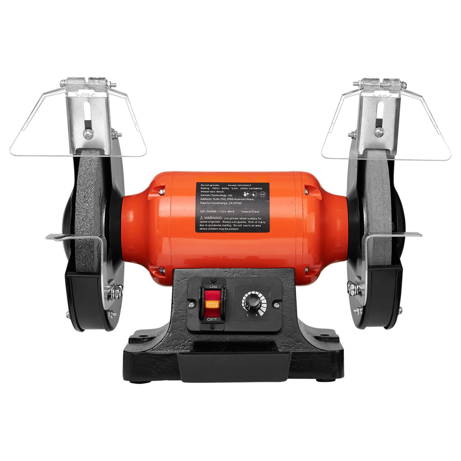 Uimoso 8-Inch Variable Speed Bench Grinder, 2000-3450 RPM, 550W, 5A Power