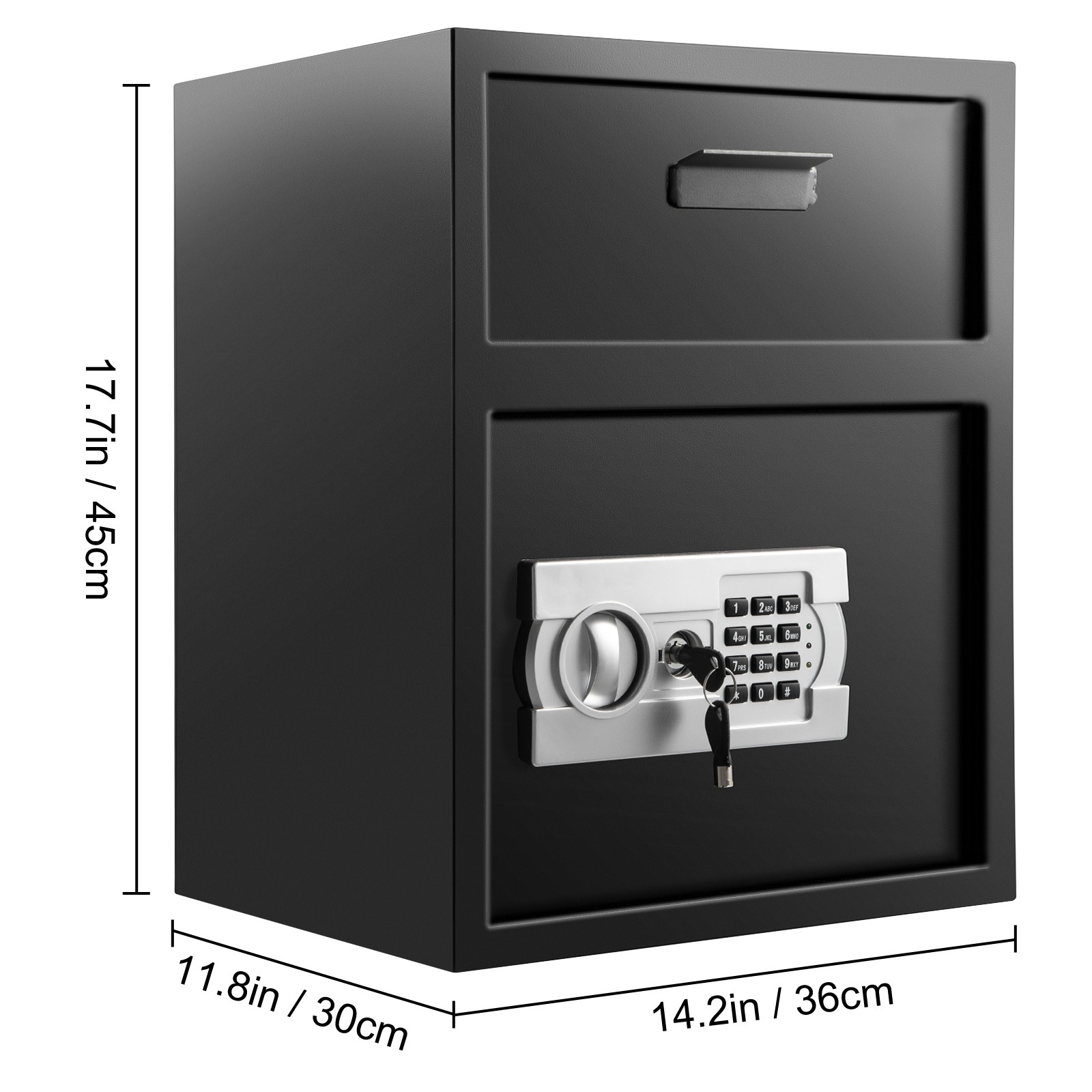 Uimoso Digital Depository Safe Drop Safe Carbon Steel 2 Keys Safe with Drop Slot