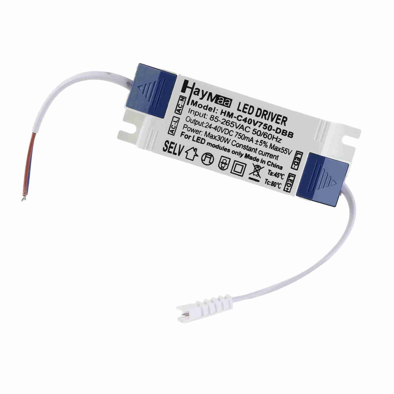 30W LED Driver Constant Current 750mA LED Light Transformer Input AC85‑265V