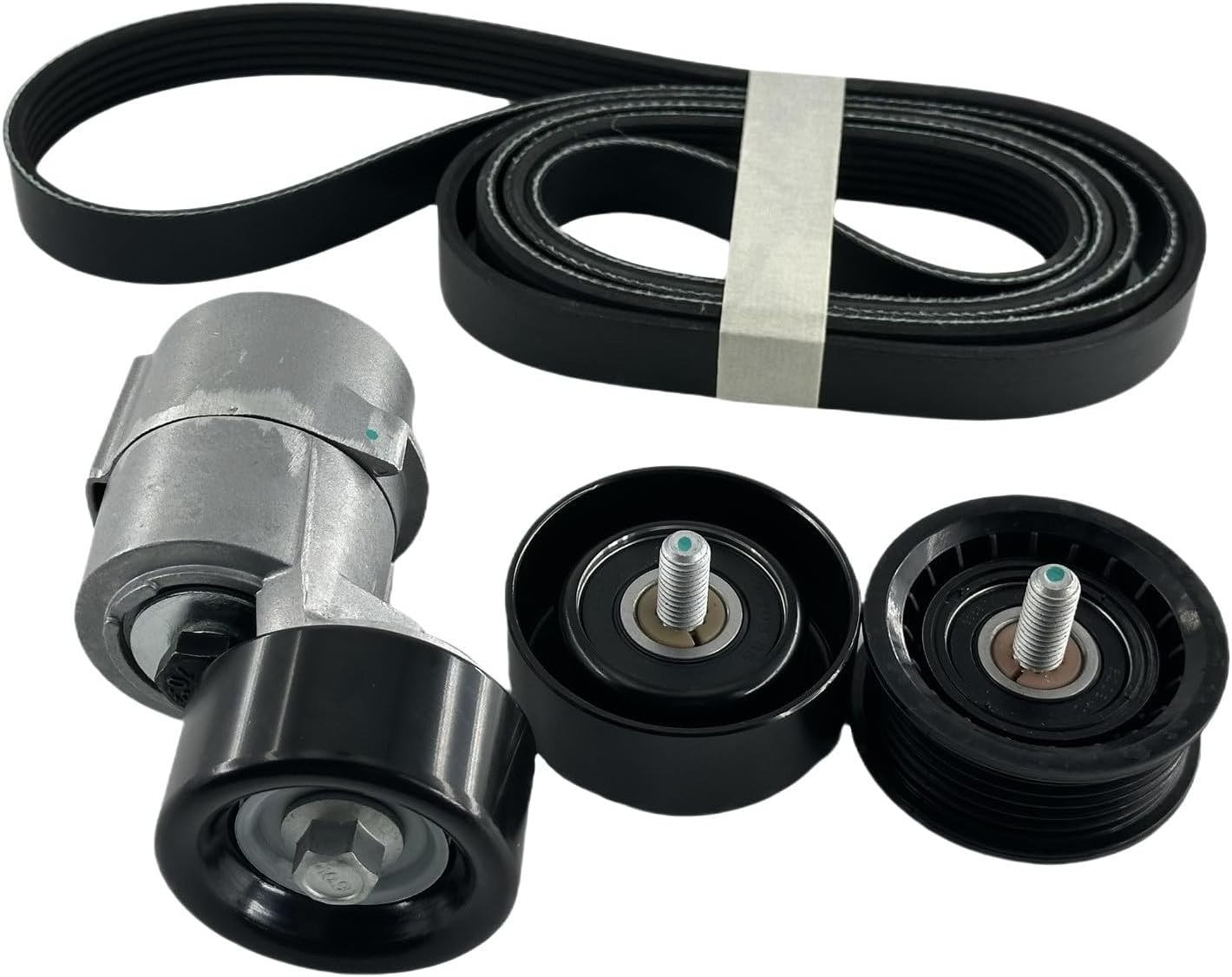 Drive Belt Tensioner ＆Serpentine Belt ＆ Idler Pulley Kit Fit for Hyundai San