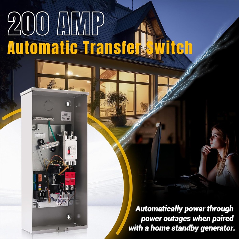 200A 200 Amp Automatic Transfer Switch w/ Power Management For Generac RXSW200A3