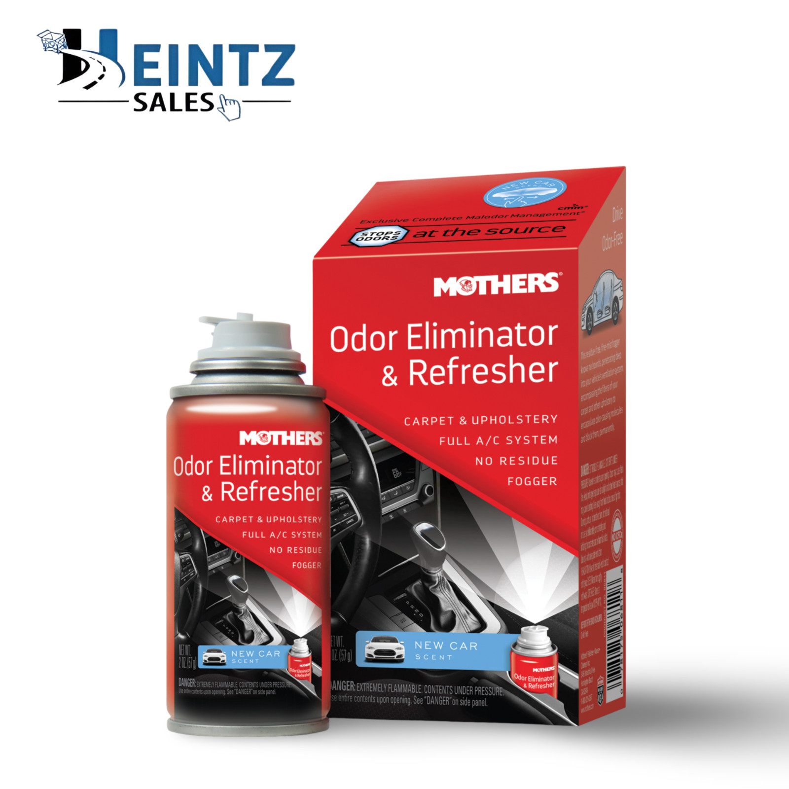 MOTHERS 06811 Odor Eliminator & Refresher – New Car Scent – Fogger – 2 oz