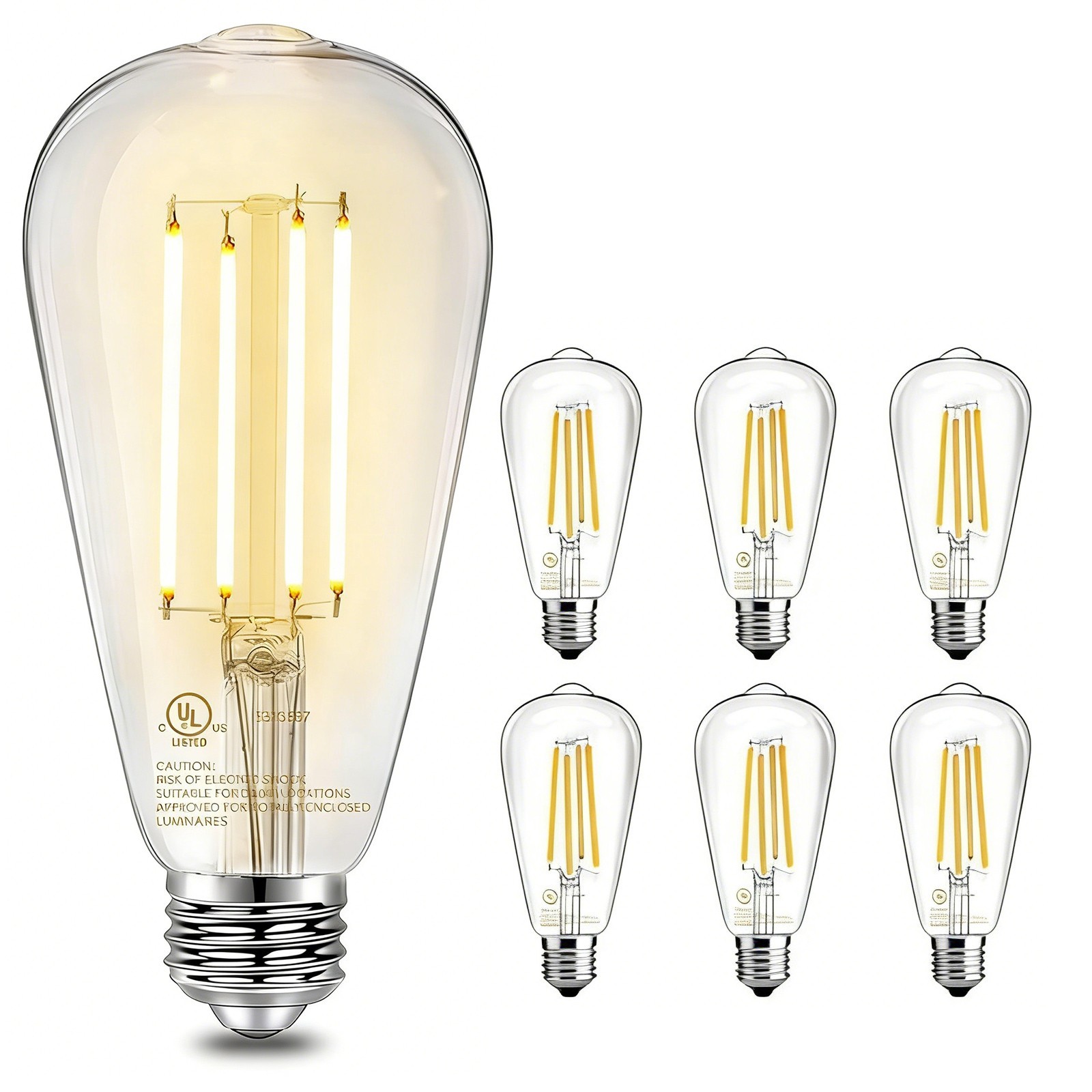 ST58 LED Edison Bulb Dimmable Vintage Filament Bulb E26 2700K Warm White