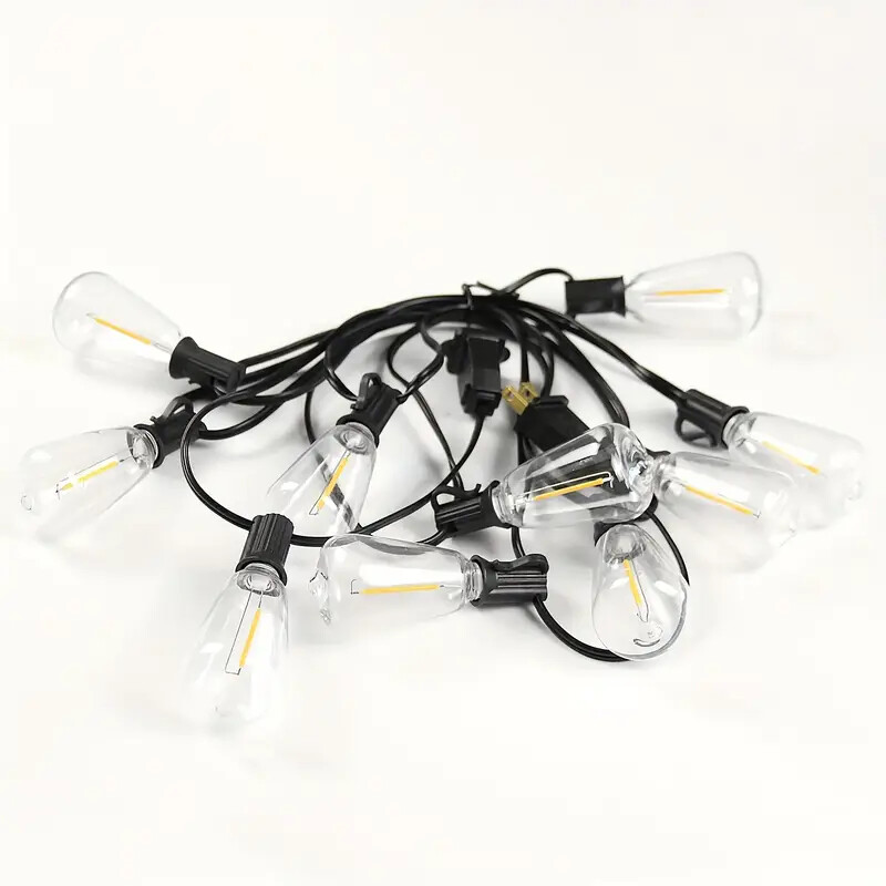 10FT String Lights With 10pcs E12 ST38 LED Plastic Bulbs Garden Holiday Decor