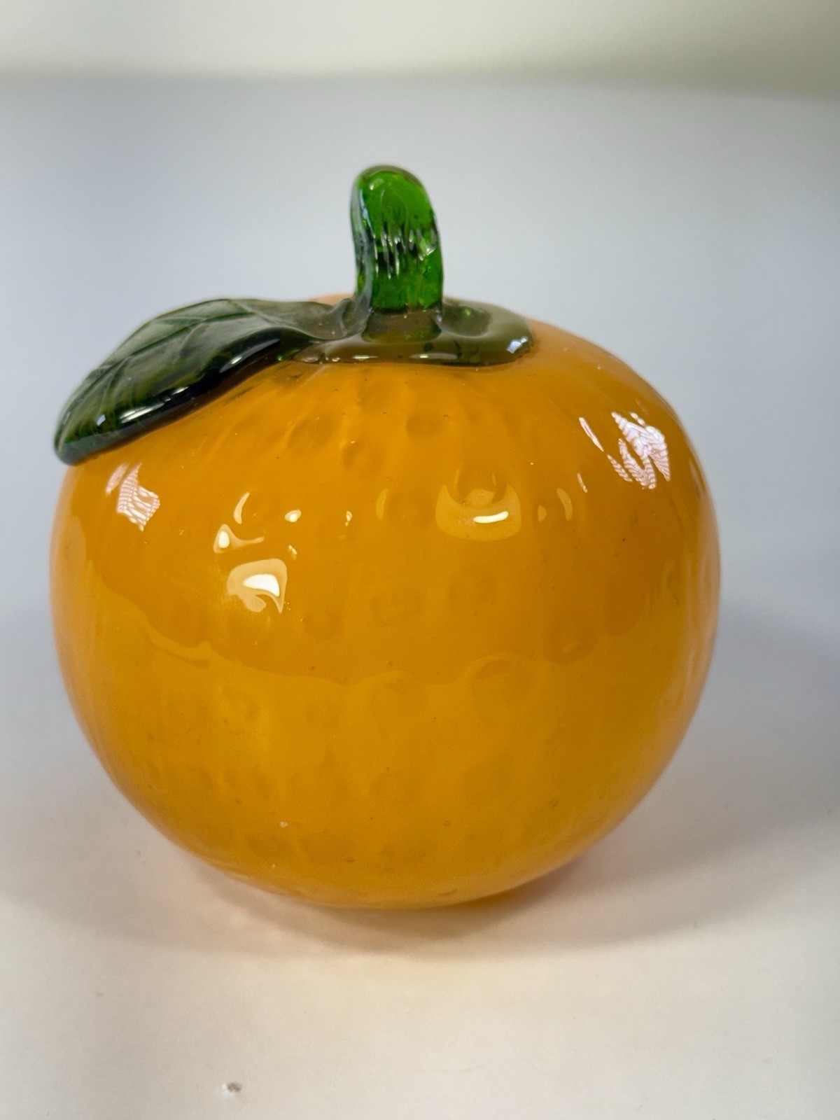 Vintage Orange Art Glass Fruit Hand Blown Molded Glass Home Kitchen Decoration