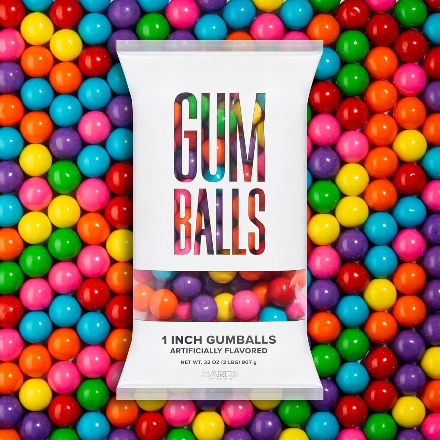 – Assorted Gumballs – 1 Inch – Approximately 113 per 2Lb Bag – Bulk Assorted Can