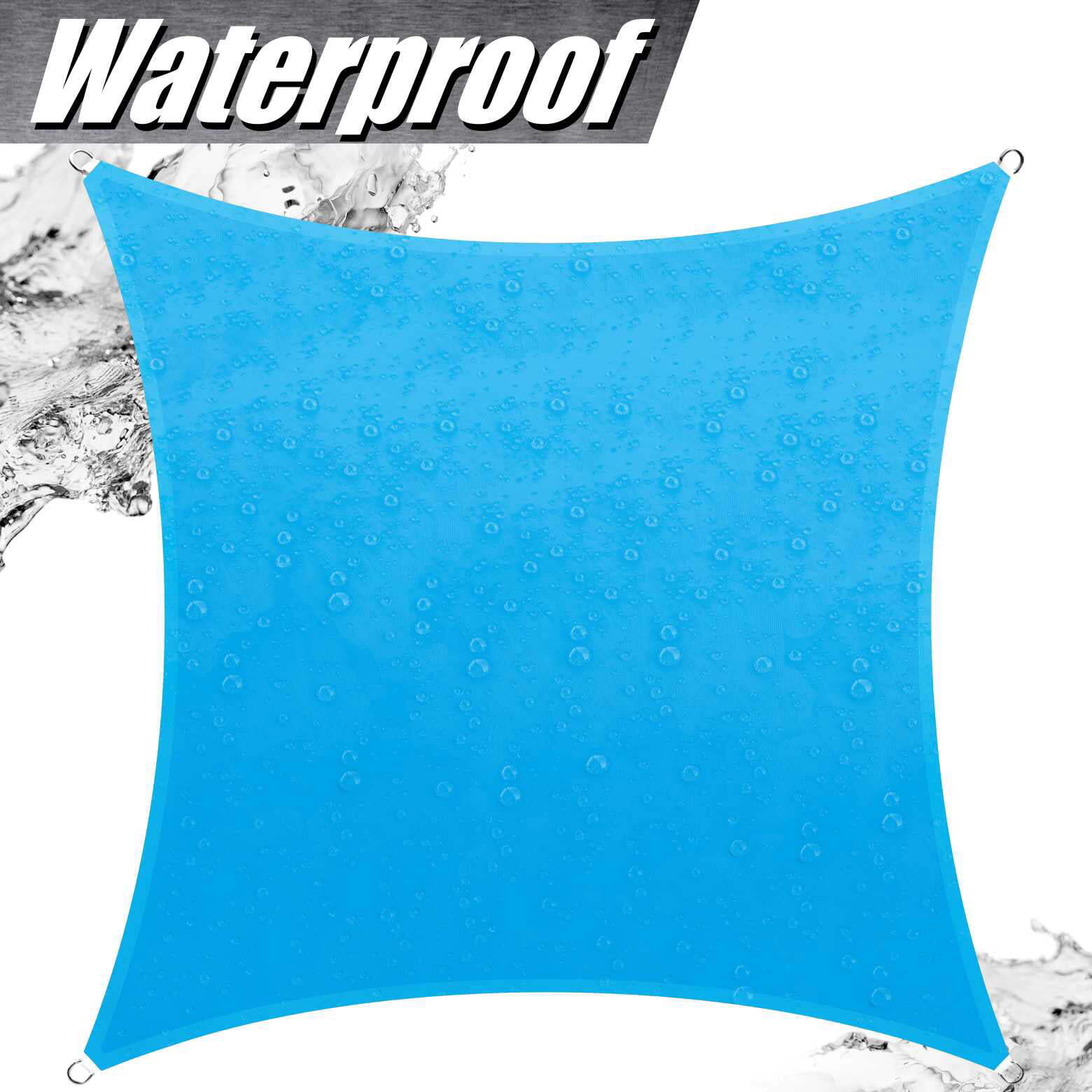 ColourTree Blue Rectangle Waterproof Sun Shade Sail Canopy Fabric Outdoor Patio