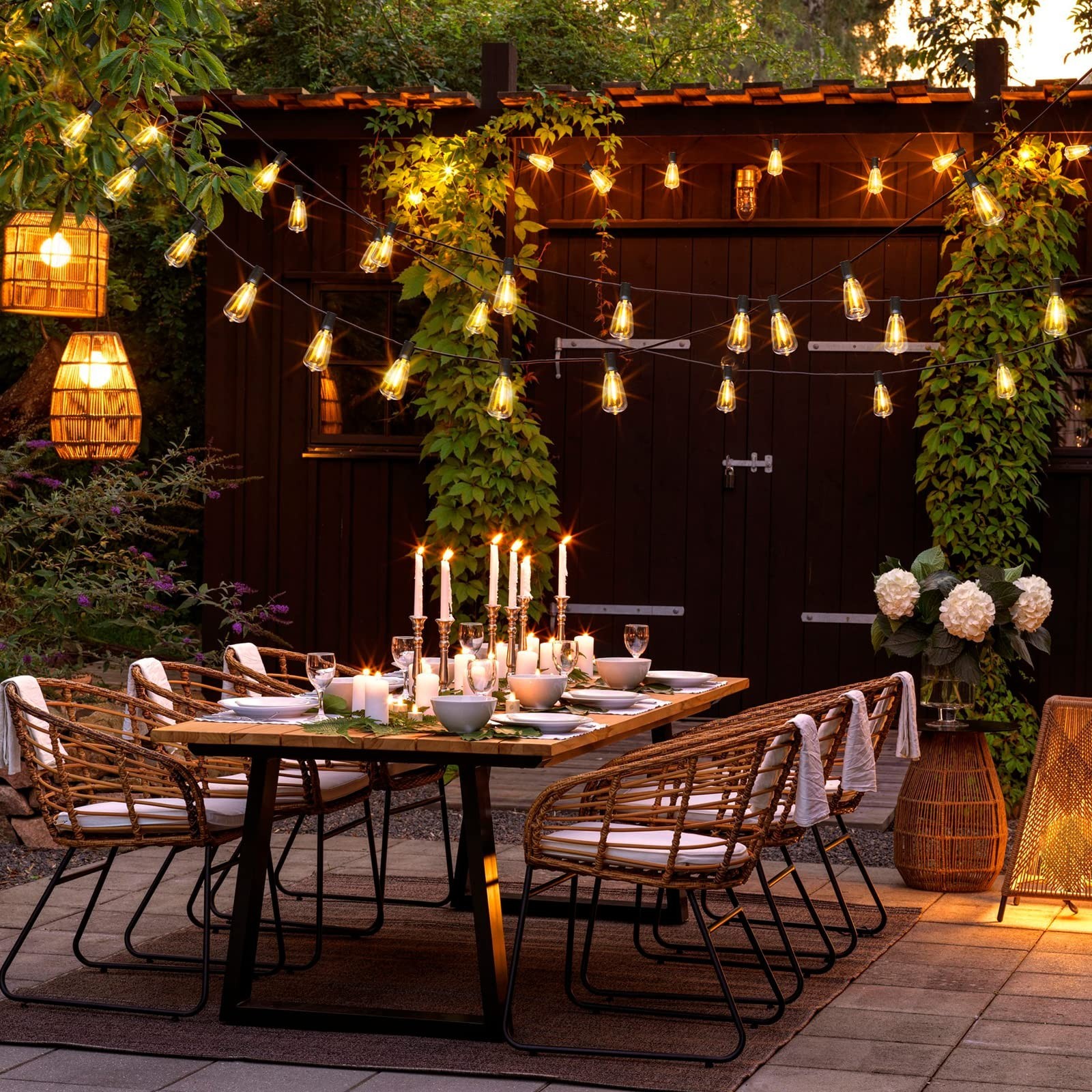 Solar Powered LED String Lights, ST38 Outdoor Waterproof for Patio, Yard, Porch
