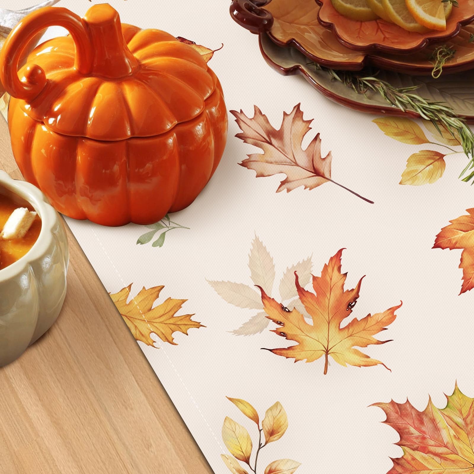 Bonhause Fall Maple Leaves Table Runner 13×72 Inch 13″W x 72″L,