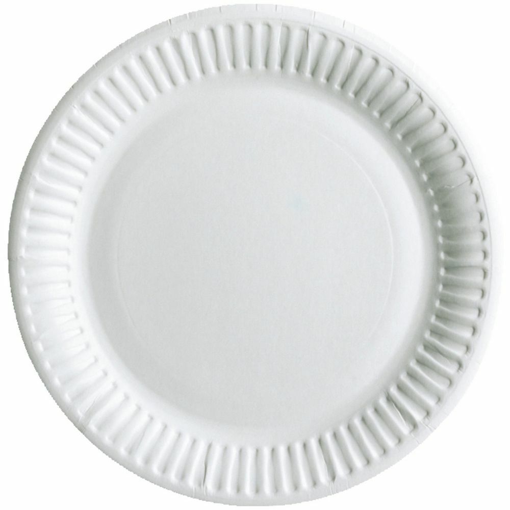 Paper Plates Disposable 100 White Card Board Party Plates Buffet 6″ 7″ 9″