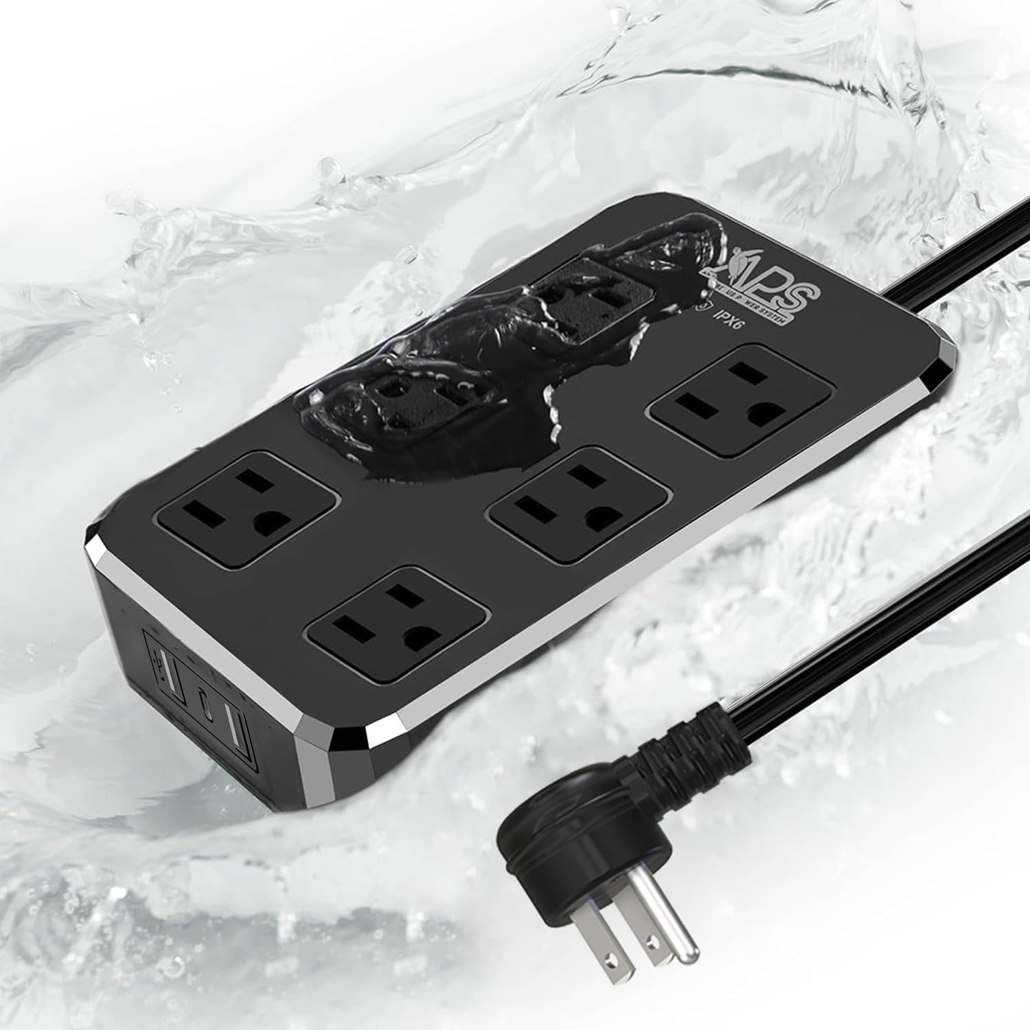 IPX6 Outdoor Power Strip Weatherproof, Waterproof Surge Protector with 6 Wide…