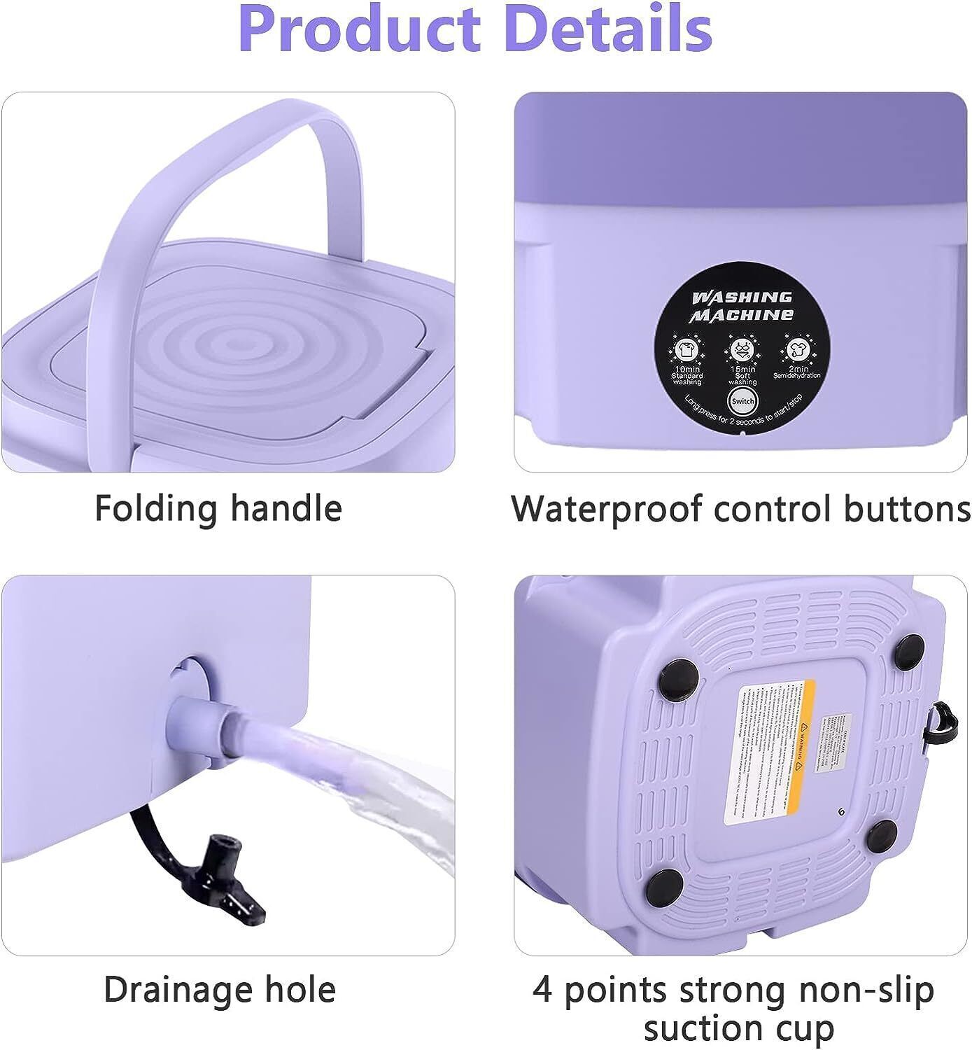 Portable Washing Machine Mini Washer Foldable Washer and Spin Dryer Small Travel