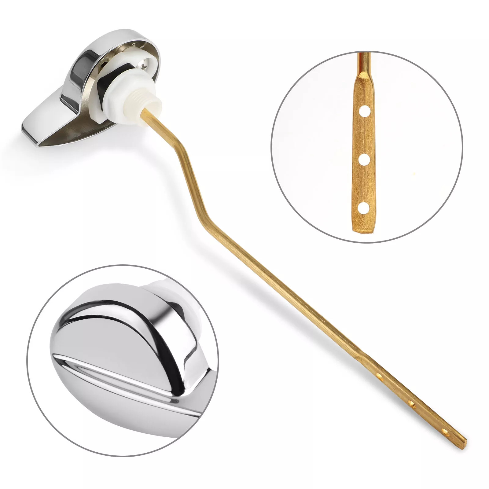 2× Easy Use Side Mount Toilet Flush Lever Handle Angle Universal Toilet Handle