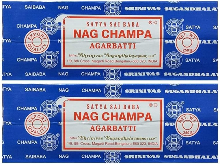 Satya Sai Baba Nag Champa Agarbatti Pack of 2 Incense Sticks Boxes 250gms Each