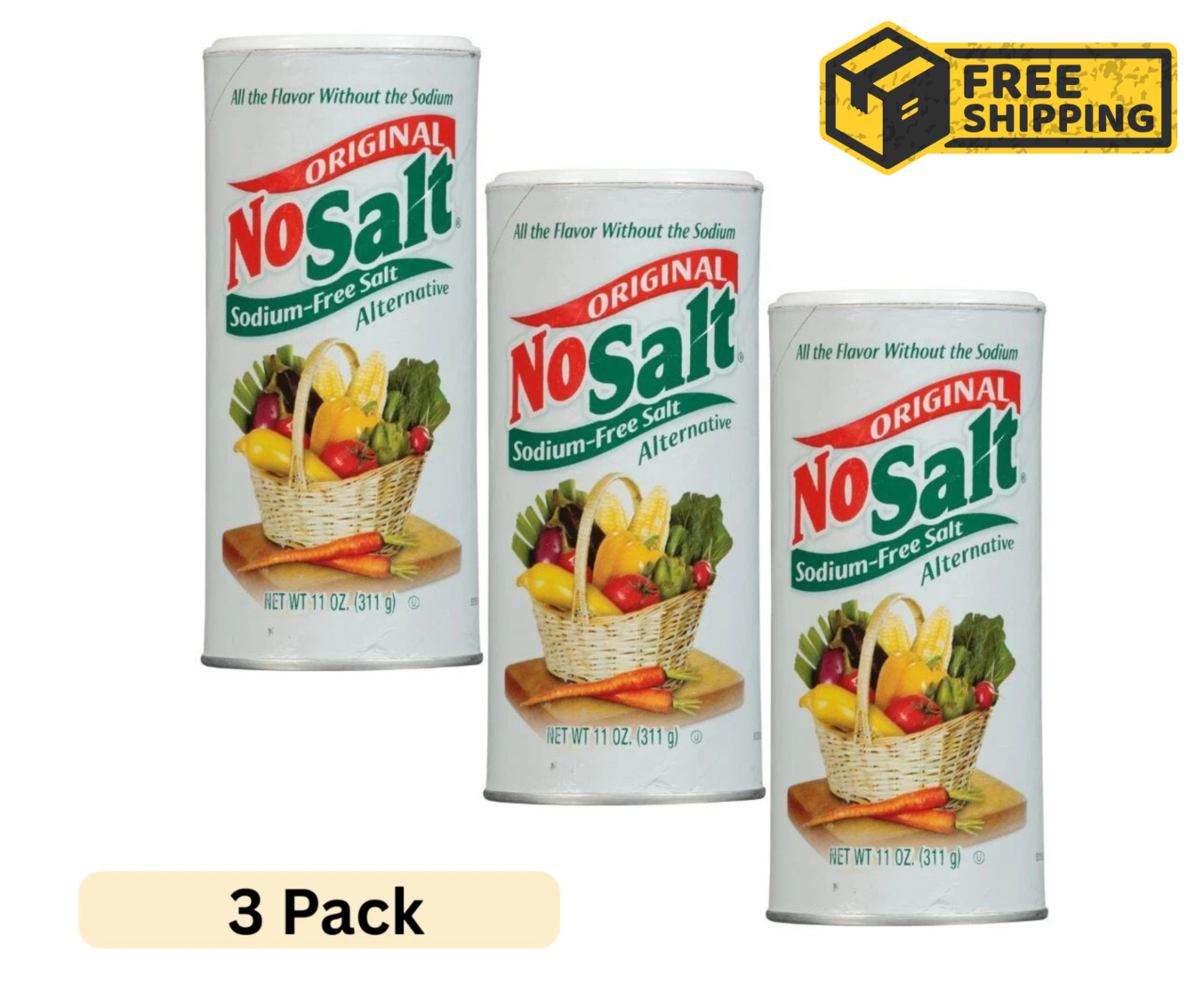 No Salt Original Sodium-Free Salt Alternative, 11 oz ( 3 Pack)
