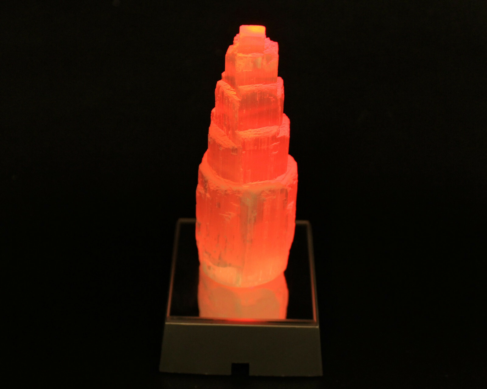 LED Light Base LED Multi Color Changing LED Square Base Selenite Jewel Display