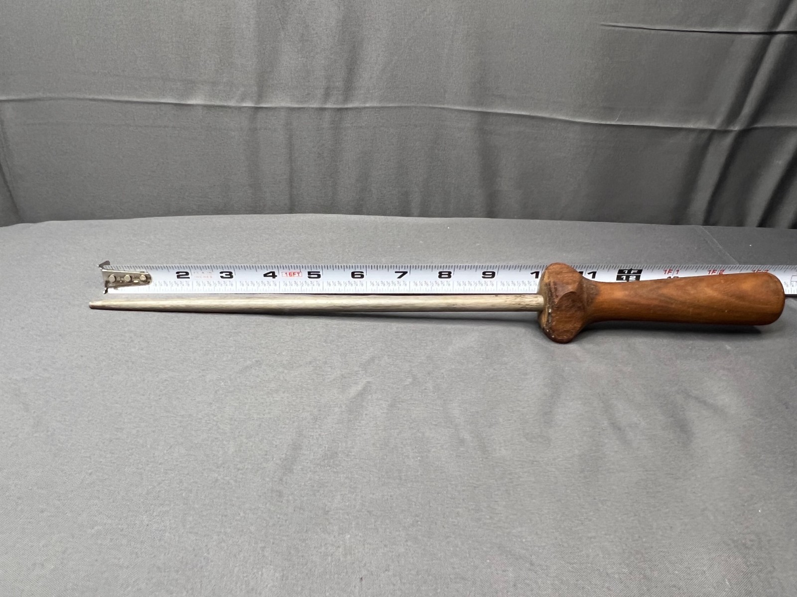 Vtg Chicago Cutlery Knife Sharpening Honing Steel Rod Medium Dark Handle 15″