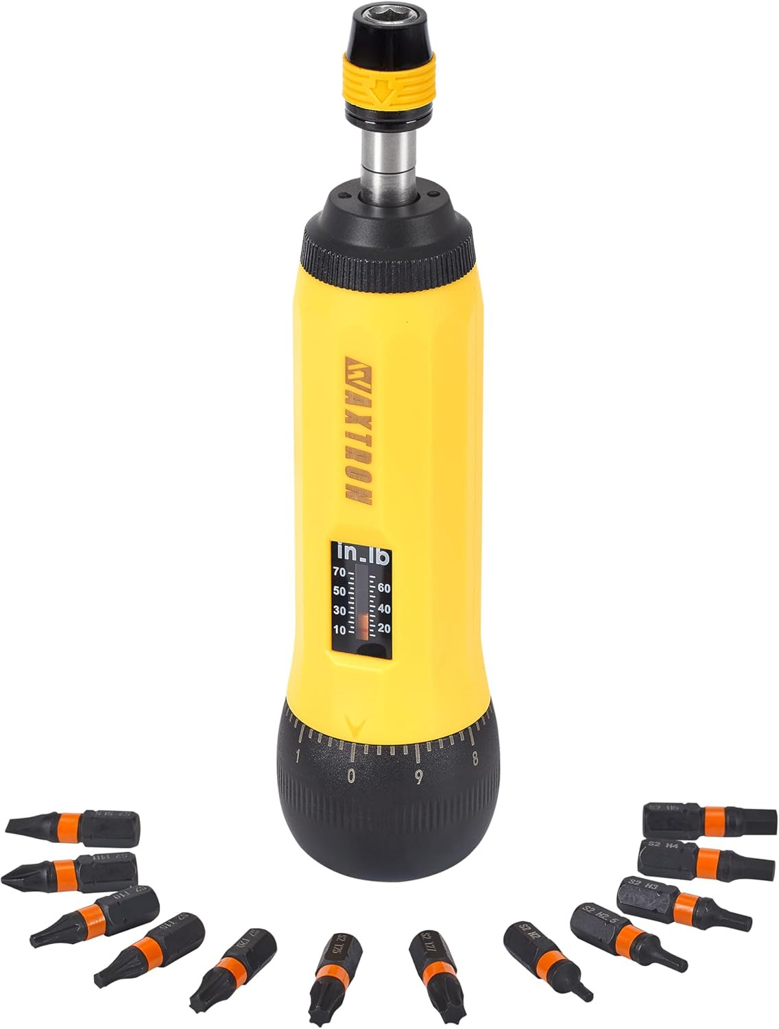 13Pcs Torque Screwdriver Set, 1/4″ Adjustable Torque Wrench 10-70 In-Lb, Small P