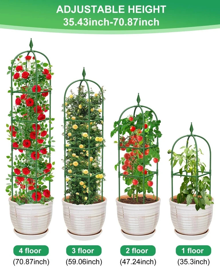 2-Pack 6FT Rustproof Garden Trellis for Climbing Plants – Heavy-Duty Support