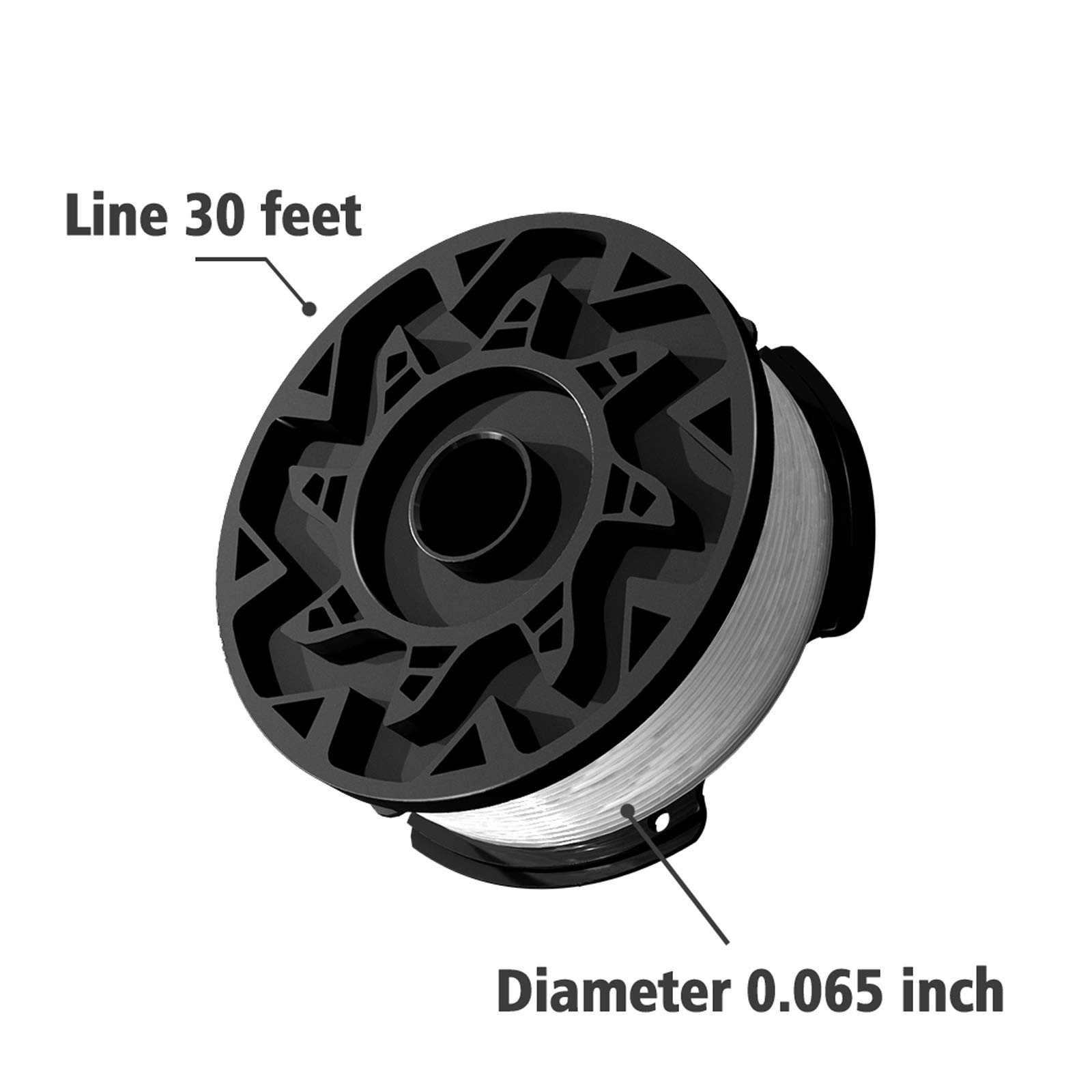 AF-100 Weed Eater String 6 x Spool+1 x Cap Spools Cap for Black Decker Trimmer