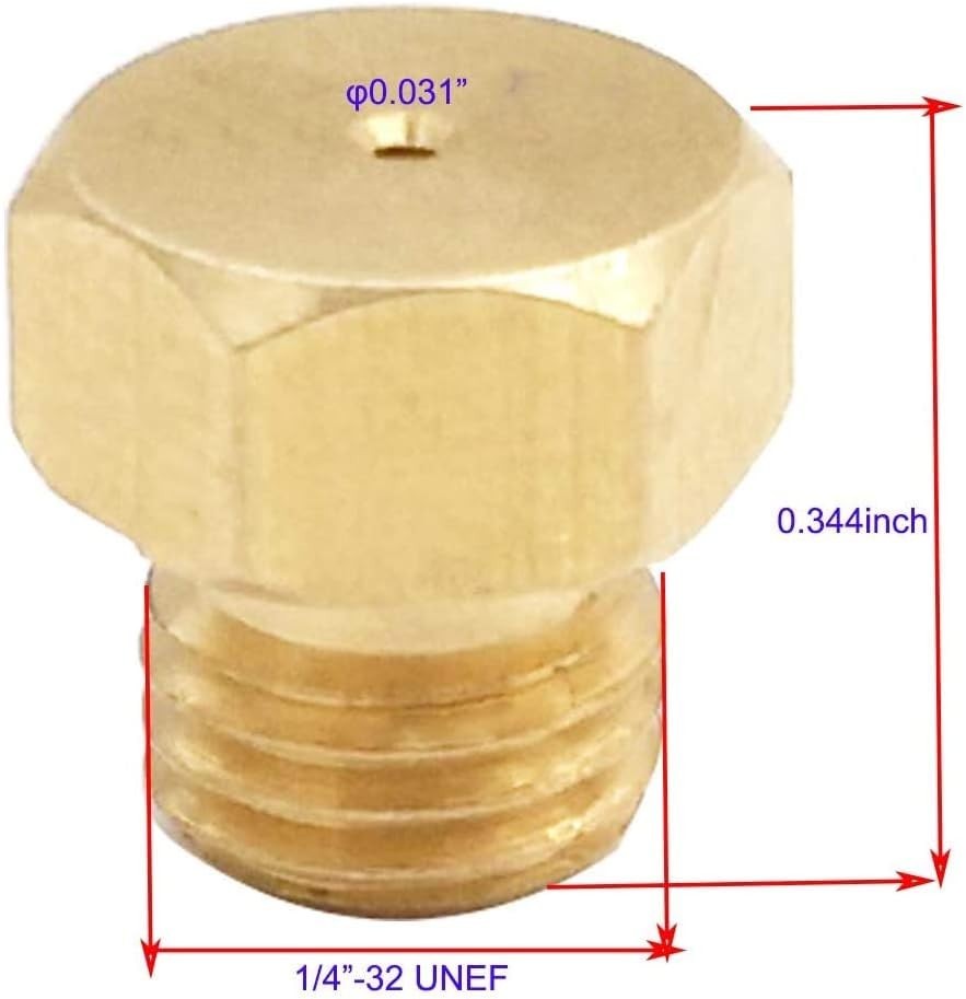 10 Packs 𝟏/𝟒”-𝟑𝟐𝐮𝐧𝐞𝐟 𝐌𝐚𝐥𝐞 𝐓𝐡𝐫𝐞𝐚𝐝 Brass Nozzle with 0.8m 0.0…